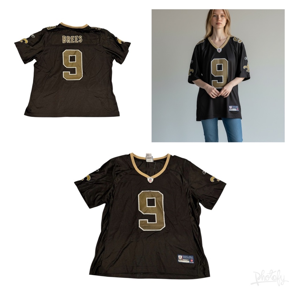 Reebok Black and Gold Women's Jersey